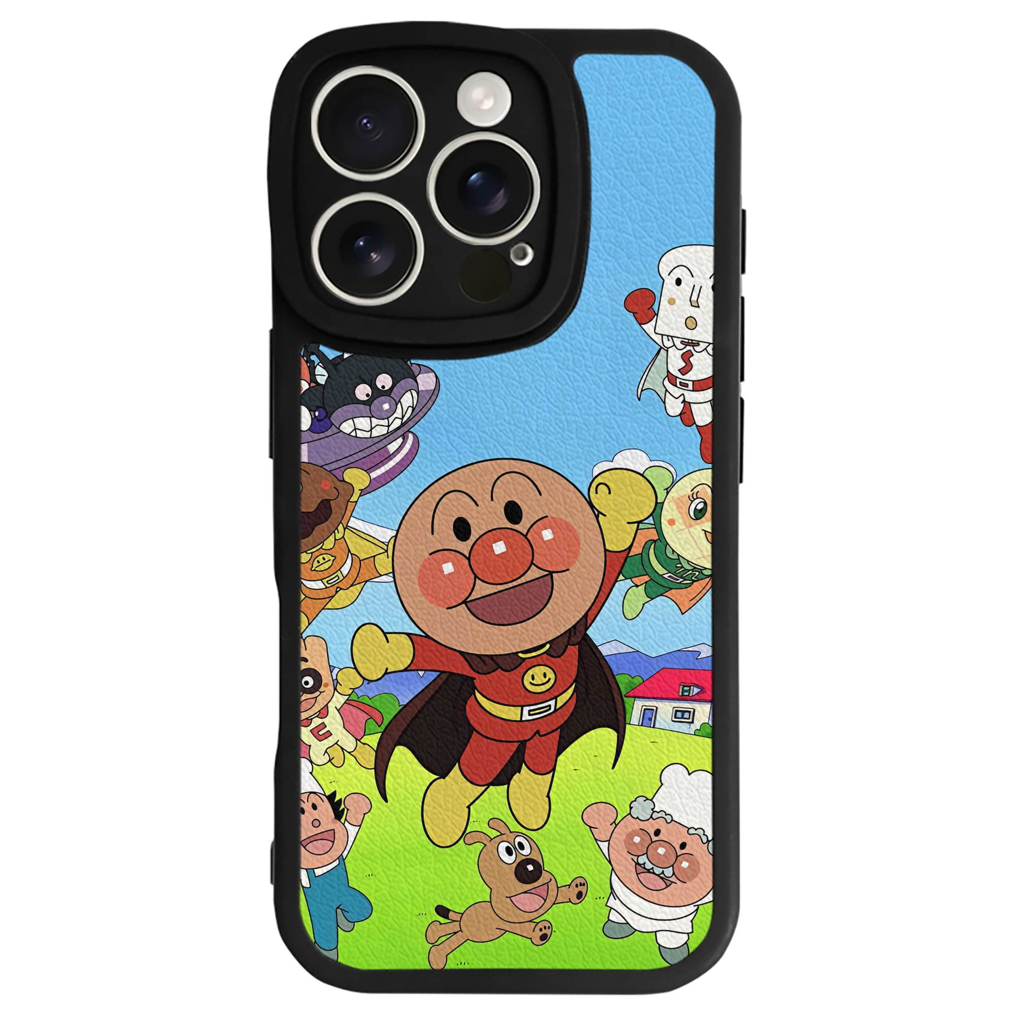 （画像用） アンパンマン Anpanman 【iPhone 16シリーズ対応】シリコンスマホケース（レザー調） 材質：シリコン